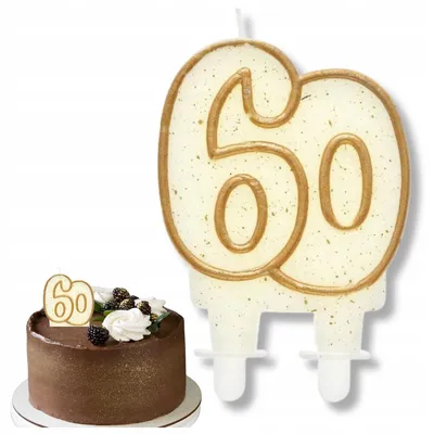 Produktbild von GoDan Kerze 60. Geburtstag Gold Kontur Geburtstagsdeko