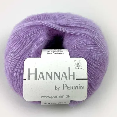 Zdjęcie produktu dla Hannah by Permin – Luksusowa włóczka z merynosa, jedwabiu i kaszmiru (10 fioletowych)