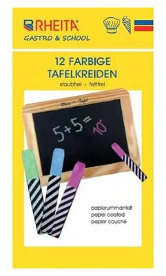 Produktbild von Wandtafelkreiden eckig 12ST farbig sort.