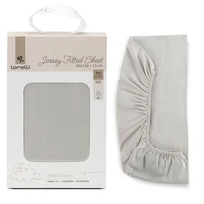 Produktbild von Lorelli Jersey-Spannbettlaken 60x120 cm, 100 % Baumwolle, Grau