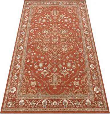Produktbild von Wollteppich SOHO 477.01.LA301 OSTA Ornament, Rahmen natur terrakotta / beige orange 240x340 cm