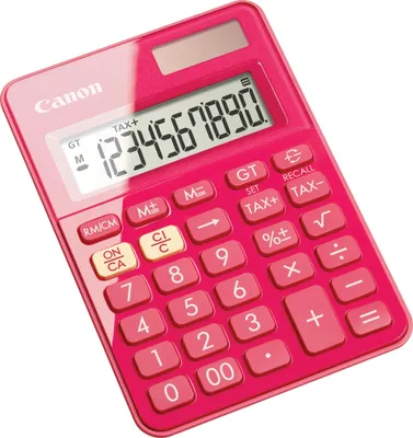 Produktbild von Canon LS-100KB, Desktop, Einfacher Taschenrechner, 10 Ziffern, Batterie/Solar, Pink
