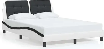 Produktbild von vidaXL Bettgestell ohne Matratze "Zadar" Weiß und Schwarz 120x200 cm Kunstleder