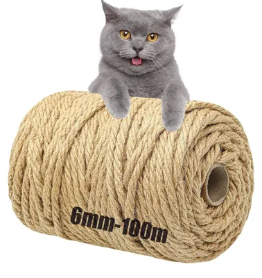 Zdjęcie produktu dla Sznurek sizalowy, 6 mm x 100 m, naturalny, idealny dla kotów i do ogrodu