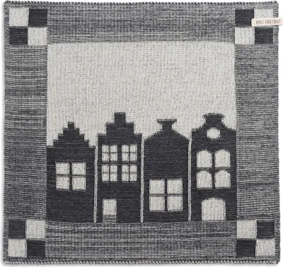 Produktbild von Knit Factory Küchentuch House - Ecru/Anthrazit - 50x50 cm