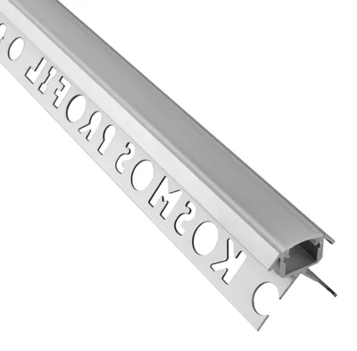 Produktbild von C-T77 LED Alu Fliesenprofil Ecke aussen 12mm silber 2m opal