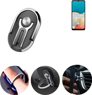 Produktbild von K-S-Trade 3in1 Smartphone-Ring Handy-Ring kompatibel mit Samsung Galaxy Wide5 Fingerhalterung  Handyring Tischständer Lüftungsgitter-Halterung Tisch