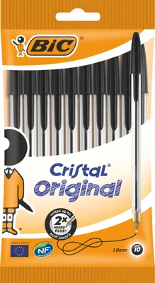 Produktbild von BIC Kugelschreiber Cristal Original schwarz im 10er Beutel