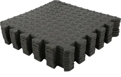 Produktbild von Schutzmatten 16 Matten rutschfeste EVA Schaumstoff 30×30cm Bodenschutzmatten Fitness Schwarz