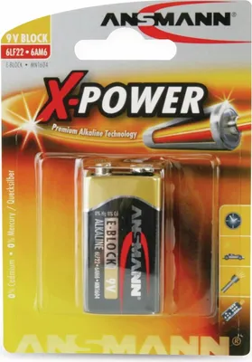 Image de 1 bloc alcalin Ansmann 9V X-Power