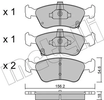 Produktbild von METELLI Bremsbeläge Satz Vorne Bremsklötze für TOYOTA Avensis Kombi (T22) 22-0287-0
