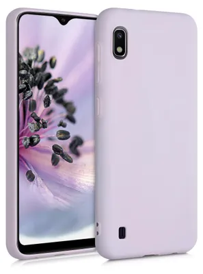 Produktbild von kwmobile Hülle für Samsung Galaxy A10 TPU Case - Handyhülle unterstützt kabelloses Laden, flexible Schutzhülle, gummiertes Cover in Purple Cloud