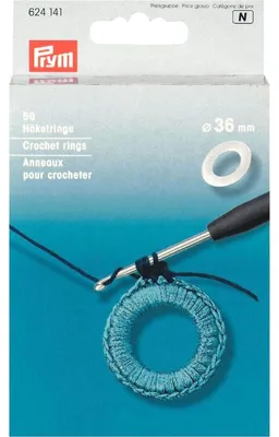 Häkelringe aus Kunststoff, 36 mm, 50 Stück, Weiß