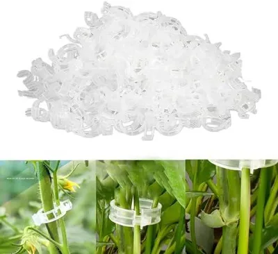 Produktbild von 300 Stück Pflanzenclips als Rankhilfe für Tomaten und Kletterpflanzen, Pflanzenklammern und Stützclips, Tomatenhaken für Auberginen, Obst und Gemüse (Weiß)