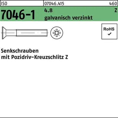 Produktbild von Reyher  Senkschrauben ISO 7046 -1 4.8 M 4x30 -Z vz (1000 Stück)