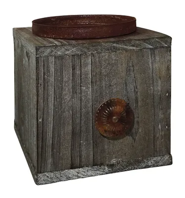 Produktbild von Kerzenhalter Schublade Vintage Holz Braun patiniert Kerzenständer Nostalgie 11cm