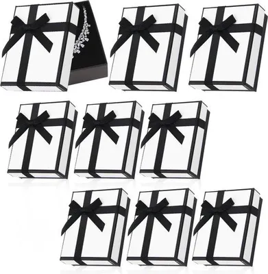 Produktbild von Famanu Geschenkboxen 9 Stück mit Schleife - Schmuckverpackungen für Geschenke