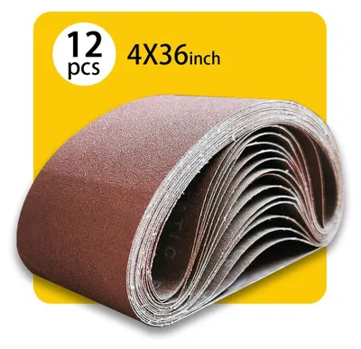 Schleifbänder 100x915 mm, 12 Stück, 80/120/150 Körnung, Aluminiumoxid