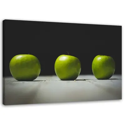 Immagine prodotto di Quadro su tela tre mele verdi 60x40 cm Feeby verde quadro da parete pronto per essere appeso