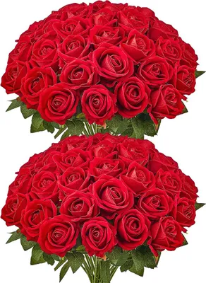 Image de Bouquet réaliste de 60 roses rouges artificielles pour la décoration de Noël