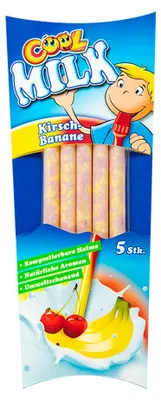Image de Cool Milk Paille avec granulés et fruité cerise banane 5pcs 30g