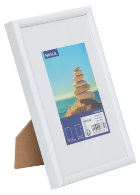 Fotolijst 10x15 cm, weiß, Hochglanz, Kunststoff, mit Passepartout