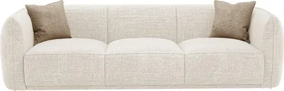 Produktbild von Sofa 3-Sitzer - Chenille-Stoff - Beige - JUNETI