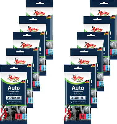 Produktbild von Poliboy Reinigungstücher Auto Staubmeister Feuchttücher 10er Set - Inhalt 200 Stück, Reinigung Pflege