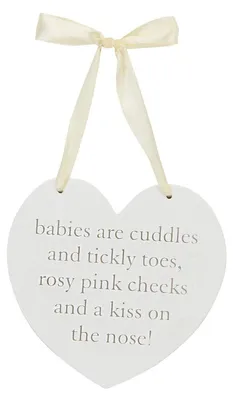 Image de Cadeau de fête pour future maman, souvenir unisexe pour bébé : plaque "Bisou sur le nez" de Juliana