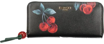 Produktbild von Elegante schwarze Damen-Geldbörse mit 7 Fächern und Reißverschluss