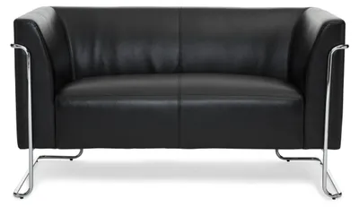 Produktbild von hjh OFFICE Lounge Sofa CURACAO Kunstleder Couch Polstersofa mit Armlehnen für Büro, Wohnzimmer 71.0 x 130.0 x 74.0 cm