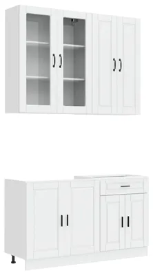 Produktbild von Kücheneinheit PORTO 4 pcs Hochglanz Weiß Holzwerkstoff