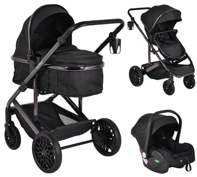 Produktbild von Moni All Road Black 3-in-1 Kombikinderwagen mit i-Size Autositz