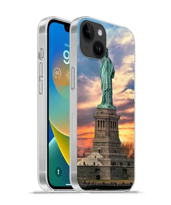Produktbild von MuchoWow® Handyhülle Schutzhülle Hülle für Apple iPhone 14 Plus - Soft case Freiheitsstatue in New York bei Sonnenuntergang Silikon Softcase Handy Hülle - Abbildung