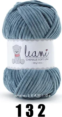 Produktbild von LEAMI Chenille Soft UNI 132 graublau
