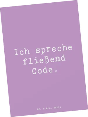 Produktbild von Mr. & Mrs. Panda Postkarte Spruch Code Meister - Lavendeltraum - Geschenk, Grußkarte, Softwareentwicklung, Softwareentwickler, Programmierer, Ansichtskarte, Berufspassion