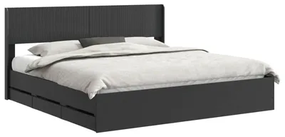 Immagine prodotto di vidaXL Struttura letto con contenitore e testiera, nero, 200 x 200 cm