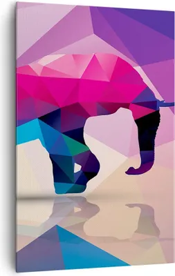 Produktbild von Bild auf Leinwand - Leinwandbild - Einteilig - Elefanten Illustration Bunt - 80x120cm - Wand Bild - Wanddeko - Wandbilder - Leinwanddruck - Wanddekoration - Leinwand bilder - Wandbild - PA80x120-2807