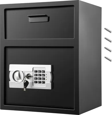 Zdjęcie produktu dla SucceBuy Cyfrowy sejf depozytowy z elektronicznym zamkiem szyfrowym, sejf depozytowy ze stali węglowej z dwoma kluczami awaryjnymi, sejf restauracyjny do domu, biura hotelu