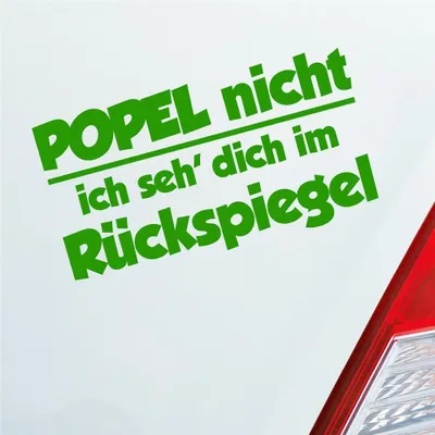 Produktbild von Auto Aufkleber Popel Nicht ich SEH' Dich im Rückspiegel 18x10 cm Hellgrün Sticker Heckscheibenaufkleber