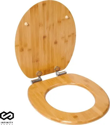 Produktbild von Infinity Goods Bamboe WC Bril Terry - Toiletbril Met Deksel - Soft Close - RVS Scharnieren - Inclusi