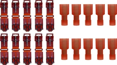 Produktbild von baytronic 10x T-Schnellverbinder rot + 10x vollisolierter Flachstecker rot