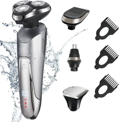 OKWISH Elektrorasierer Haarschneider Rasierer Barttrimmer Herren Rasierapparat Nass Und Trocken Wasserdicht Rasierapparat Bartschneider