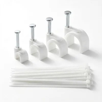 Productafbeelding van 500 Kabelschellen met 100 Kabelbinders, 4-10 mm, wit