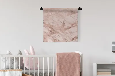 Produktbild von MuchoWow® Wandteppich Wandbehang Marmor - Muster - Rosa 60x60 cm Tapisserie Dekoration Wandtuch - Dekorationen - Wand Decke