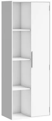 Immagine prodotto di Libreria con ante e ripiani regolabili | Colore: Bianco | Dimensioni: 60x35x160 cm