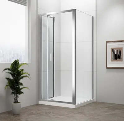 Immagine prodotto di Cabina doccia EASY LINE quadrata 800x800 mm, porte a soffietto, versione L/R, vetro trasparente