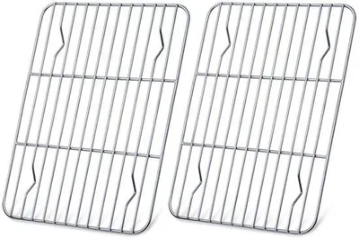 Produktbild von Edelstahl-Backrost Set von 2, 24,5x19x2cm, voedselveilig, ideal für Backen