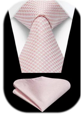 Obrázek produktu pro Sada kravaty a kapesníku pro muže, formální styl, růžová barva