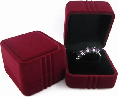 Image de INF Coffret à bijoux de luxe – 2 emballages pour bagues en velours rouge